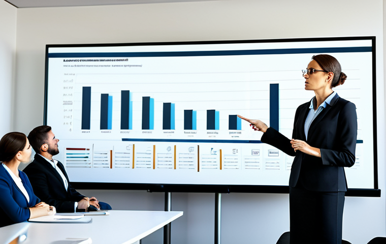 Data Visualization**
A female psychologist, professional attire, fully clothed, giving a presentation on anxiety research. She is pointing to a clear and concise bar graph displaying data trends. Modern conference room setting with diverse audience. Perfect anatomy, natural proportions, appropriate content, safe for work, high quality, professional photography.
**