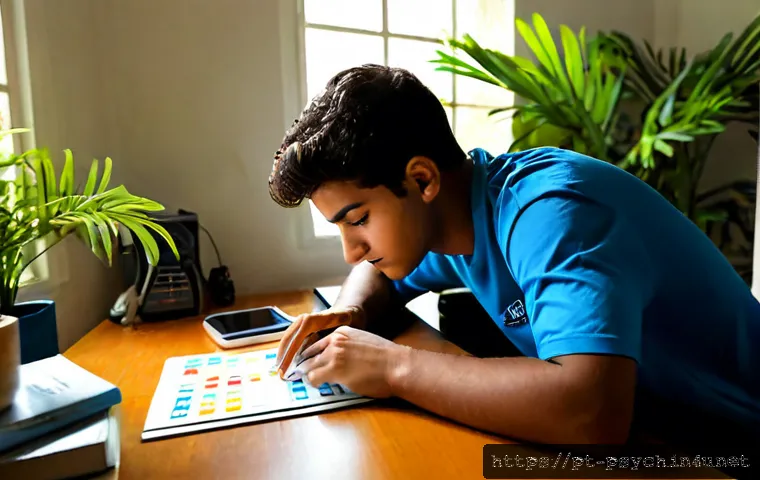 Home 17 심리학 공부법 - Photorealistic Brazilian university student studying psychology at a bright home desk, using colorfu...